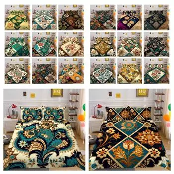 Декор спальни из микрофибры с красивым цветочным принтом, женское покрывало, королевский размер, домашнее постельное белье, костюм UK Single 135x200cm