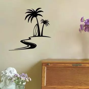 Декор стен пляжных кокосовых пальм, металлические настенные рисунки, декор стен внутри и снаружи, украшение дома для гостиной, спальни, офиса
