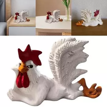 Декор в виде петуха, украшения из смолы, забавная скульптура для курятника, креативная декоративная фигурка петуха для подарков на новоселье