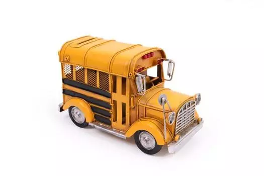 Dekoratif Metal Araba Okul Otobs