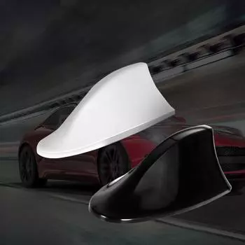 Декоративная антенна на крышу автомобиля в виде акульего плавника с усилителем радиосигнала, антенна на хвосте крыла. чёрный