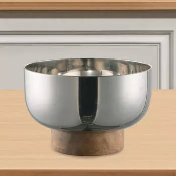 Декоративная чаша, фруктовница для кухонного стола, пьедестал из современной нержавеющей стали 16.5x9.4 cm