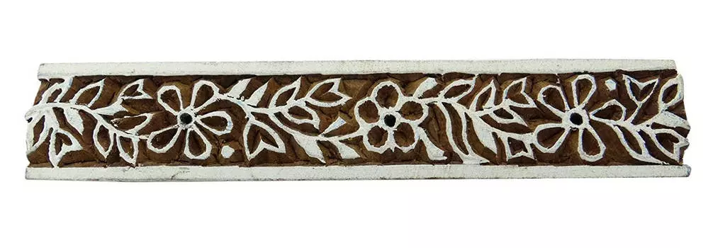 Декоративная деревянная печать IBA Indianbeautifulart на блоке изобразительного искусства границы ткани одежды 4.1 x 1.2 x 1.1 Inches коричневый