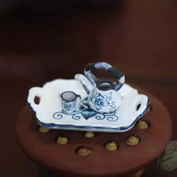 Декоративная игрушечная керамика забавный китайский стиль Высокоточный кукольный домик чайный сервиз тарелка микросъемка реквизит