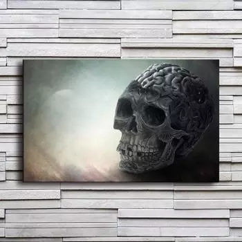 Декоративная картина с черепом, картина маслом, абстрактный обнаженный мозг, Cuadros Decoracion Dormitorio, холст, настенное искусство, домашний декор, спальня 20*40cm
