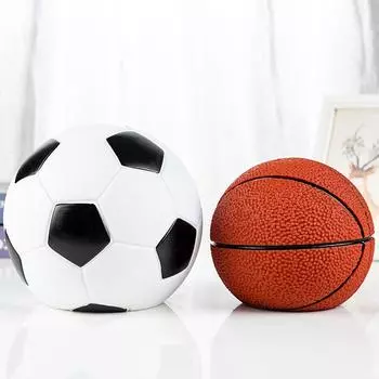 Декоративная копилка в форме футбольного мяча Декоративная копилка в форме футбольного мяча Монетница в виде копилки для спальни Украшение