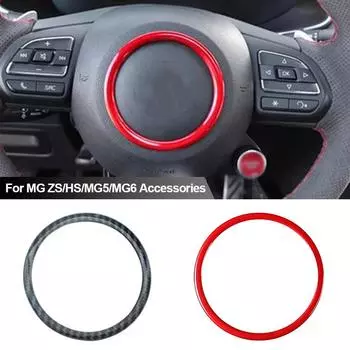 Декоративная круглая эмблема на руль автомобиля, стильная наклейка для аксессуаров MG ZS/HS/MG5/MG6 красный