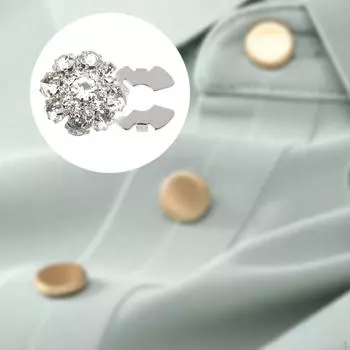 Декоративная крышка со стразами для пуговиц, съемная для женщин, мужчин, взрослых, платье, пальто silver