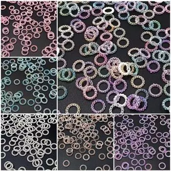 Декоративная модная нашивка DIY Ювелирные аксессуары Материал 100 шт. ABS Чашка для воды Круглые кольца Выдолбленный кремовый клей Чехол для мобильного телефона Имитация жемчуга AB Color синий