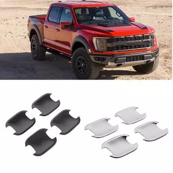 Декоративная накладка на ручку внешней двери, подходит для Ford F150 2021 2022 автомобильные аксессуары Carbon Fiber