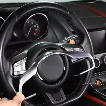 Декоративная накладка на рулевое колесо автомобиля, подходящая для Jaguar XF XFL F-Pace F-TYPE 2016-автомобильный интерьер Bright Silver