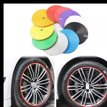 Декоративная наклейка на обод ступицы колеса, защита от царапин и столкновений - аксессуар для колес для модификации автомобиля 8 meters красный