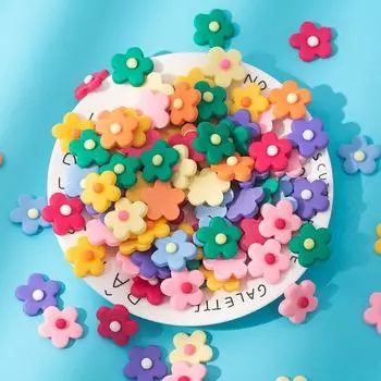 Декоративная нашивка ручной работы, 10 шт., нашивка с матовым цветком, аксессуары для волос, матовый пятилепестковый цветок, маленькая свежая наклейка на холодильник светло-желтого