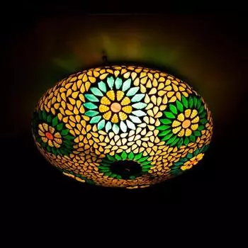 Декоративная настольная лампа из мозаичного стекла ручной работы для домашнего декора | Разноцветная