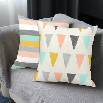 Декоративная наволочка Чехол на подушку с геометрическим рисунком Износостойкий, приятный для кожи, простой в уходе наволочка с принтом B