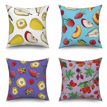 Декоративная подушка для спальни, дивана, декоративная наволочка, домашний декор, милые тропические фрукты 40x40cm