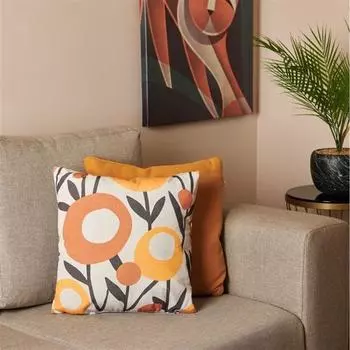 Декоративная подушка Nuvomon с цветочным узором Оранжевый 43x43 см