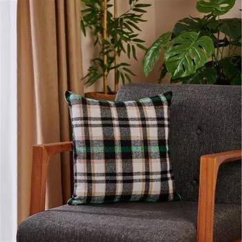 Декоративная подушка Nuvomon в клетку с рисунком, разноцветная, 40x40 см