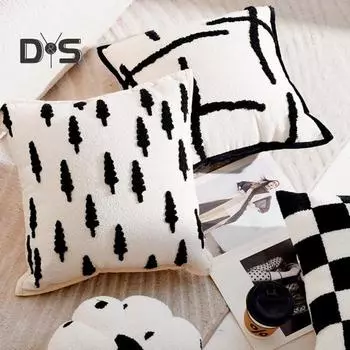 Декоративная подушка со скрытой молнией, наполнитель из полипропиленового хлопка, контрастный цвет, декоративная наволочка для офисного дивана, подушка для сиденья автомобиля, для гостиной, спальни D