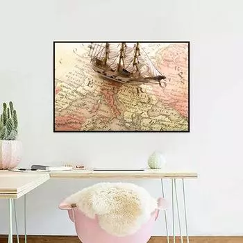 Декоративная подвесная картина, винтажная декоративная карта, Настенный декор, фон, украшение для дома, гостиная, кабинет, принадлежности для студии 59*42cm