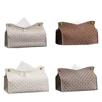 Декоративная прямоугольная коробка для салфеток из искусственной кожи, держатель для салфеток для ванной комнаты, современный держатель для салфеток для офиса