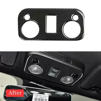 Декоративная рамка из углеродного волокна для Ford Mustang 2009-2020, внутренняя накладка на крышу автомобиля, лампа для чтения, наклейка на панель, аксессуары для отделки