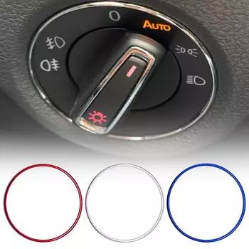 Декоративная рамка переключателя фар автомобиля, наклейка на кольцо для Golf, Jett, Passat 15x10x1 см, автомобильный стиль, автомобильные аксессуары красный
