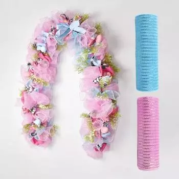 Декоративная сетчатая лента «сделай сам», венок ярких цветов, широко используемая сетчатая лента для рождественской елки, украшение в виде гирлянды зелёный