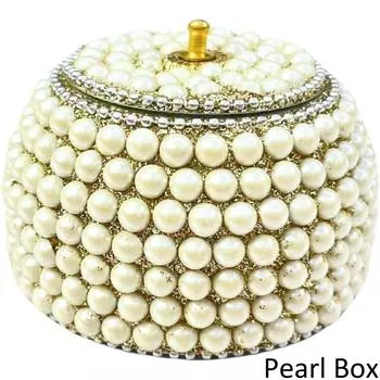 Декоративная шкатулка ADORN WORLD Off White Pearl Box - 3 см (Металл, Многоцветный)