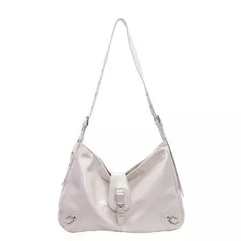 Декоративная сумка через плечо из ПУ для женщин, однотонная повседневная сумка через плечо, большая вместимость, модная