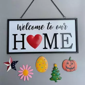 Декоративная табличка на дверь Iron HOME, приветственный подвесной знак, украшение на стену дома
