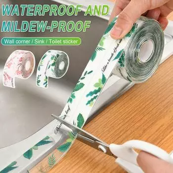 Декоративная уплотнительная лента для кухни и ванной, герметизирующая лента, самоклеящаяся водостойкая уплотнительная лента из ПВХ 1,4 дюйма x 10,5 футов, для кухонной раковины, туалета, ванной комнаты Edge Pro зелёный