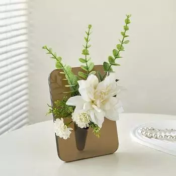 Декоративная ваза в скандинавском стиле, офисное украшение, цветочный горшок, настольные аксессуары, эстетическая рамка, акриловая бутылка для цветов, домашний декор