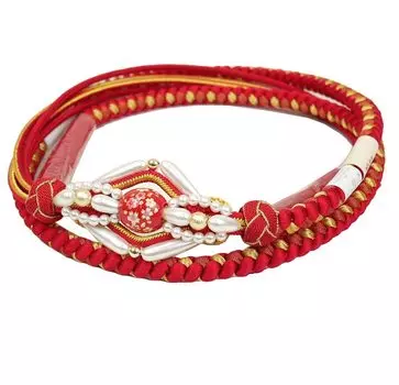 Декоративная застежка-оби из чистого шелка для фурисодэ, сделанная в Японии, Suiran Kobo, красная стрекоза, церемония совершеннолетия фурисодэ из чистого шелка