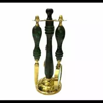 Декоративное латунное увеличительное стекло и нож для писем на подставке для стола M коричневый