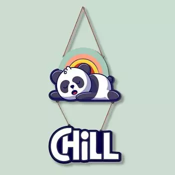 Декоративное настенное деревянное украшение для дома | офиса | гостиной | спальни | (Панда (Холод))