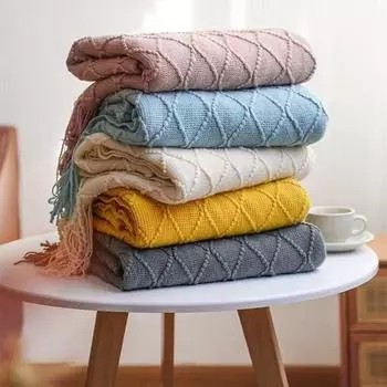 Декоративное одеяло, вязаное пледовое одеяло с тассе, мягкая богемная ткань для кровати, дивана, покрывало, декор, одеяла, 14 цветов 127x152cm темно-серого