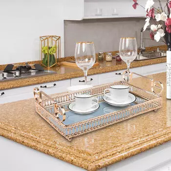 Декоративное зеркало, сервировочный поднос, тарелка с фруктами, тарелка для демонстрации ювелирных изделий, поднос для кофе, для шоколада S