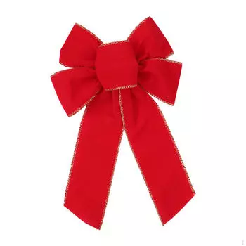 Декоративные бархатные банты для рождественской елки и праздничных украшений 27cmx50cm