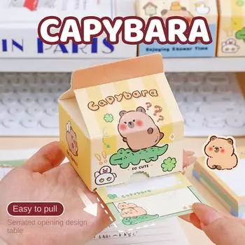 Декоративные бирки Capybara Note Paper Канцелярские принадлежности Cute Capybara Memo Pad Bookmark Marker style 1