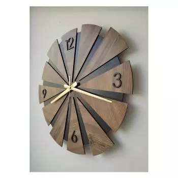 Декоративные деревянные двухуровневые настенные часы из органических турецких цифр 40x40 см