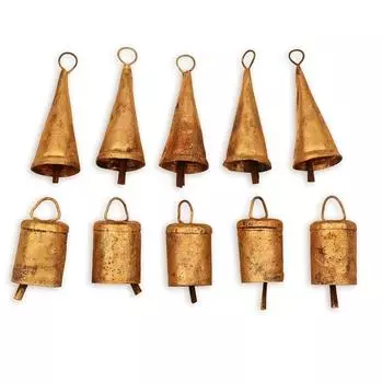 Декоративные колокольчики в деревенском стиле, винтажные колокольчики и сани для рождественского декора, 10-е годы