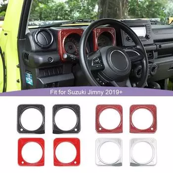 Декоративные наклейки на приборную панель автомобиля из АБС-пластика для Suzuki Jimny 2019, аксессуары для интерьера с принтом из углеродного волокна красный