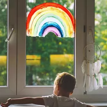Декоративные наклейки на стену Креативные наклейки на стену Двусторонние визуальные радужные электростатические наклейки на оконное стекло Домашний ландшафт A