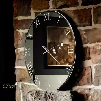 Декоративные настенные часы с настоящим зеркалом (40 см)