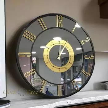 Декоративные настенные часы с настоящим зеркалом (40 см)