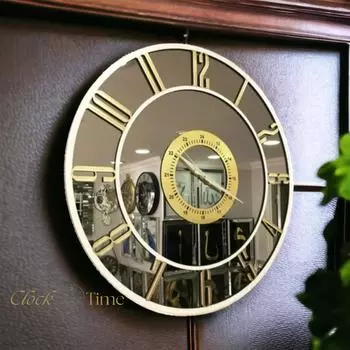 Декоративные настенные часы с настоящим зеркалом (40 см)