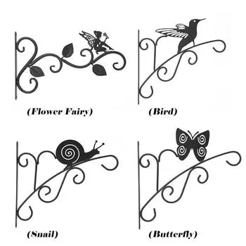 Декоративные настенные крючки для вешалок из железа, 11,8-дюймовые подвесные кронштейны для растений, крючки для растений для внутреннего и наружного использования, для фонарей-кормушек для птиц