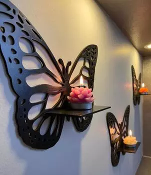 Декоративные настенные полки в виде бабочек, набор из 3 шт.