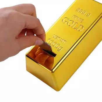 Декоративные подарки на день рождения для детей, золотой слиток, копилка, копилка, футляр для монет золотой